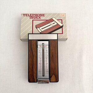 1987 Telephone Index Flip Address Book Eagle Woodgrain Vintage Theater Film Prop